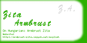 zita armbrust business card